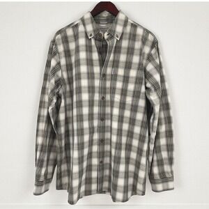 Carhartt Mens Relaxed Fit Plaid Long Sleeve Button Up Shirt Size L
